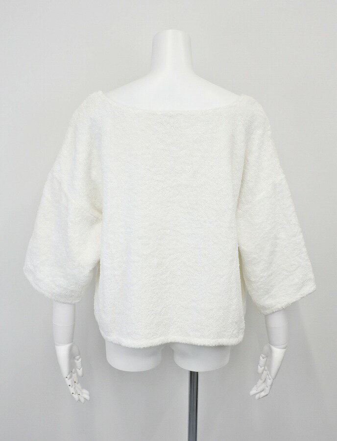 [USED/中古]CHANEL シャネル スウェット パイル生地スエット CHANELロゴ ショート丈七分丈 トップス ホワイト ホワイト パイル A（未使用に近い）ランク【中古】