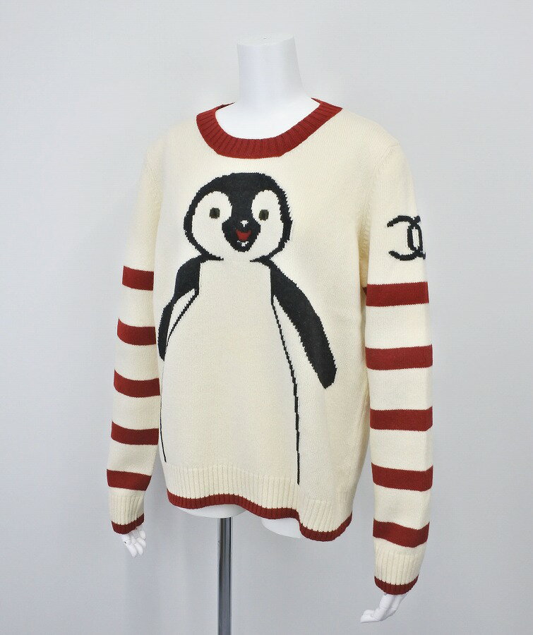 [USED/中古]CHANEL シャネル ニット・セーター ニット セーター ボーダー シャネル ペンギンニット ココマーク 07A P31742K00633 M5555 ウール 42 Aランク【中古】
