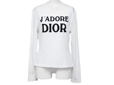 Christian Dior クリスチャンディオール カットソー ロングスリーブ J’ADORE コットン トップス レディース サイズF40 中古 39959