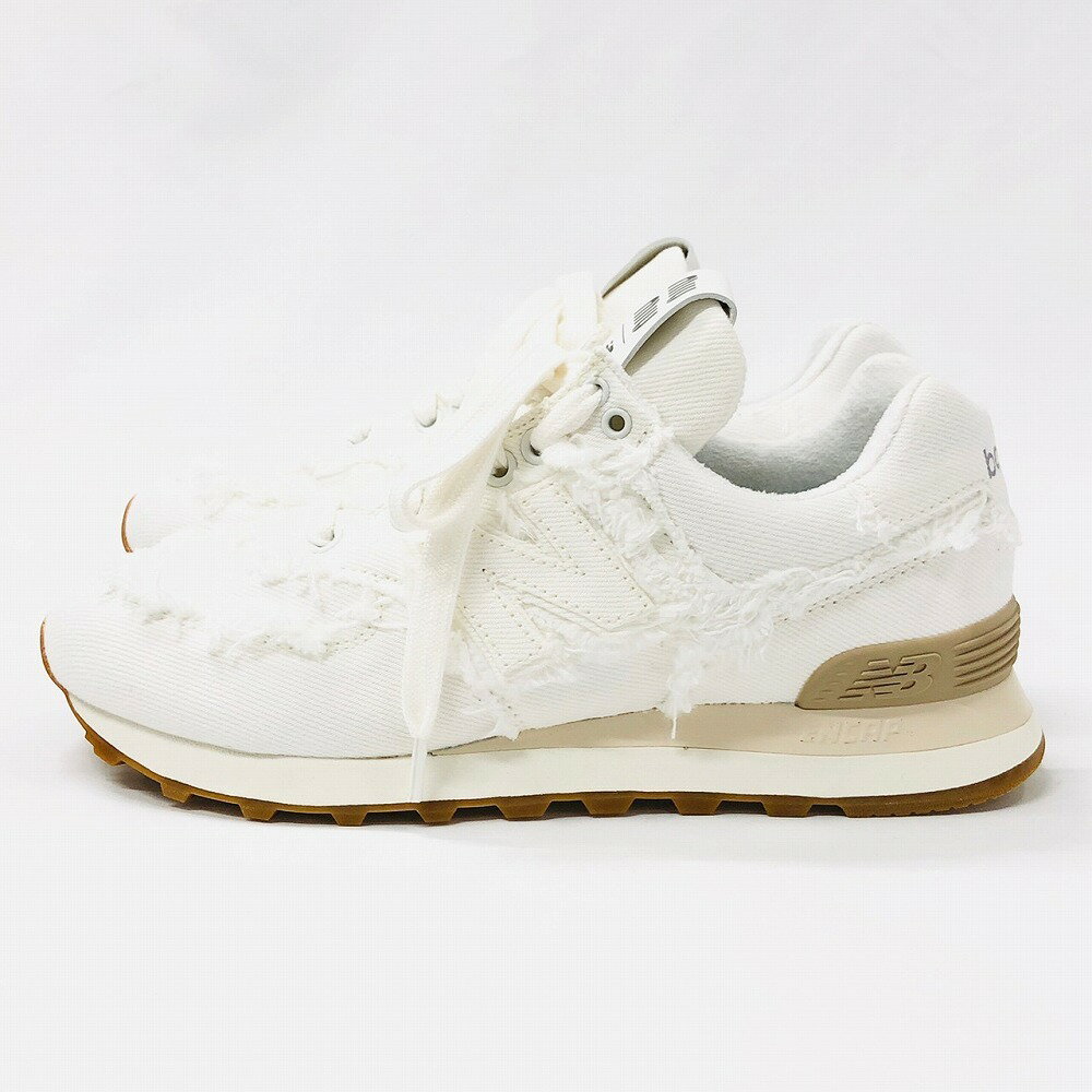 [USED/中古]MIUMIU ミュウミュウ スニーカー 【未使用】574 New Balance x Miu Miu デニム スニーカー 37 ニューバランス コラボ フリンジ ホワイト Sランク【中古】