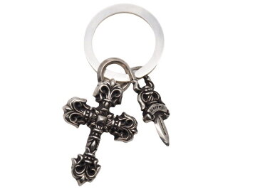 CHROME HEARTS クロムハーツ キーチャーム XSフィリグリークロスウィズスプリット シルバー925 美品 N40066