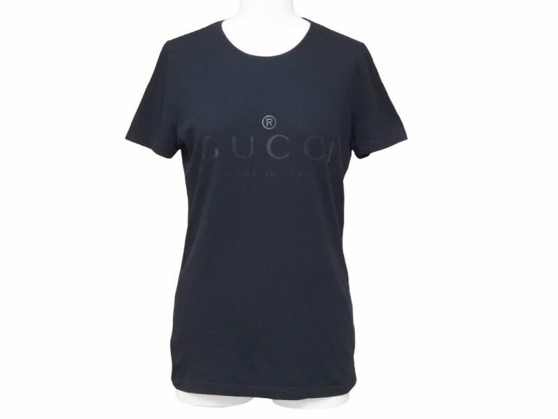 GUCCI グッチ t-shirts 半袖 クルーネック ブラック 黒 ロゴ 271582 XS レディース 美品 40132