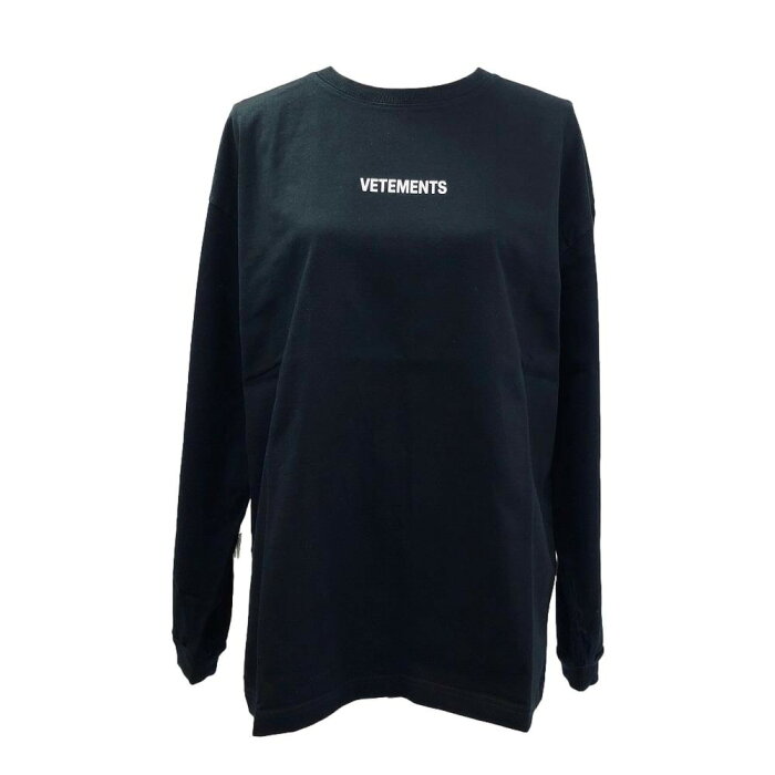 [USED/中古]ヴェトモン 長袖Tシャツ VETEMENTS ロンT ユニセックス 黒 ロング Tシャツ XS 長袖 オーバーサイズ 大 ブラック コットン Aランク【中古】