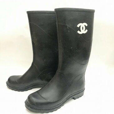 [USED/中古]CHANEL シャネル その他靴 ヴィンテージ ココマーク レインブーツ 長靴 ブラック（38） 37 Dランク【中古】