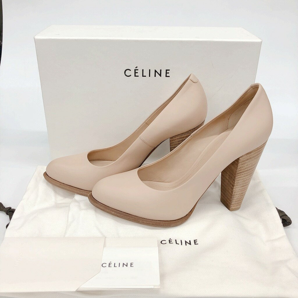 楽天Warashibe_Casanova[USED/中古]CELINE セリーヌ パンプス コーンヒール パンプス ヌードカラー Cone Heel Pumps 105 Nude ベージュ ブラウン 36 A（未使用に近い）ランク 中古 ai-tdc-24026