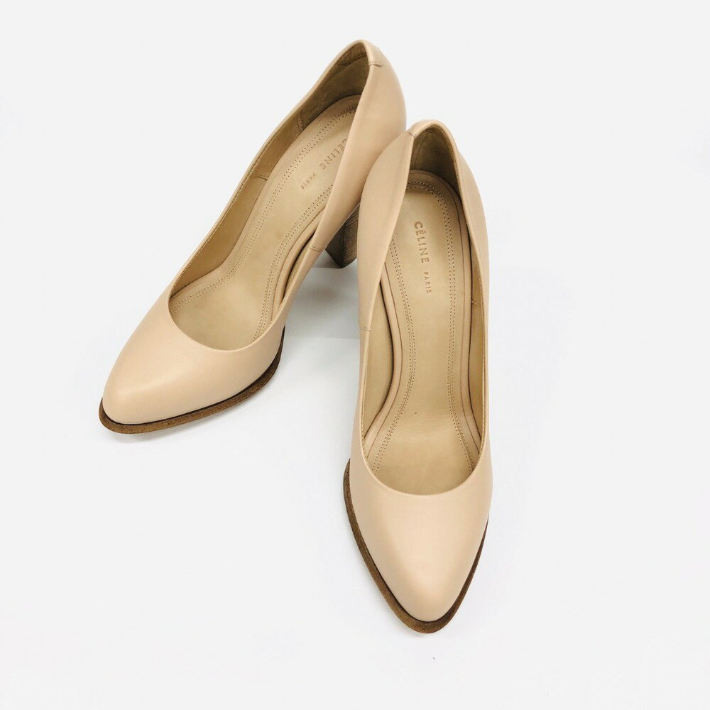 [USED/中古]CELINE セリーヌ パンプス コーンヒール パンプス ヌードカラー Cone Heel Pumps 106 Nude ベージュ 36 Aランク【中古】