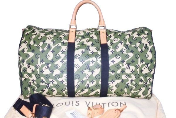 LOUIS VUITTON ルイヴィトン 村上隆 迷彩 超希少 キーポルバンドリエル55 M95774 フラージュ バッグ ボストン 美品 9450