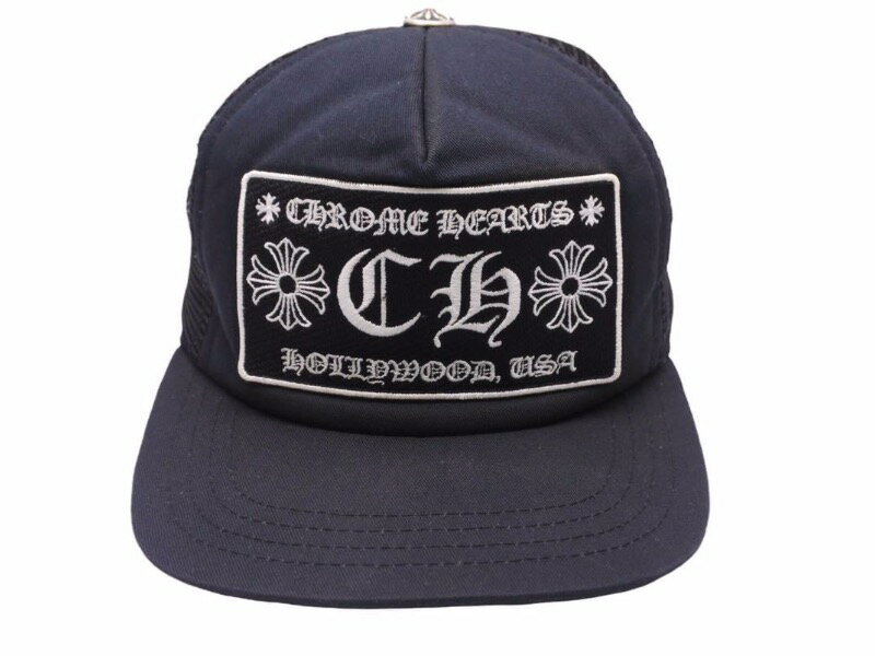 Chrome Hearts クロムハーツ トラッカーキャップ CH コットン ナイロン 925シルバー ブラック 美品 中古 41346