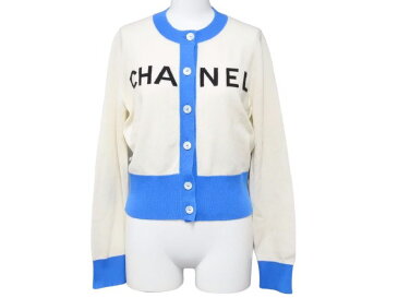 美品 CHANEL シャネル カーディガン カシミヤ P61427K46799 P61 2019ss トップス ロゴ サイズ36 中古 41347