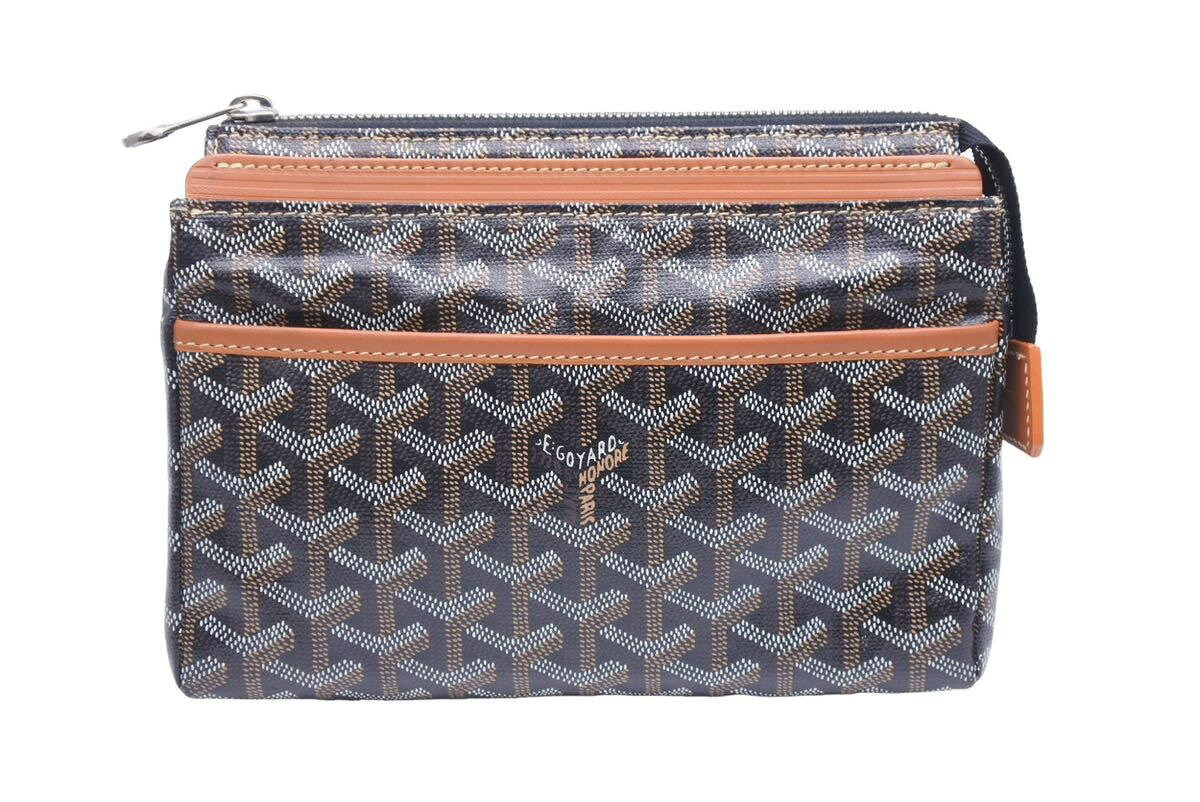 GOYARD ゴヤール クラッチバッグ セカンドバッグ ミロワールPM ヘリンボーン柄 ブラック ブ ...