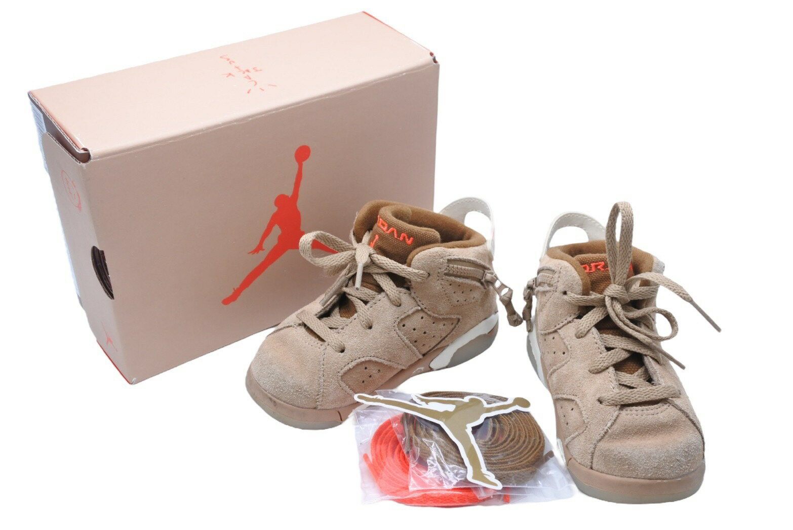 Travis Scott Nike TD Air Jordan 6 トラヴィススコット ナイキ TD エアジョーダン6 DH0692 ブラウン 13cm 良品 中古 43410