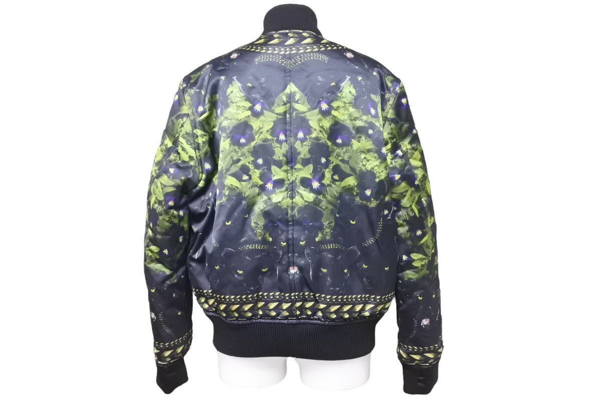 Givenchy ジバンシー 花柄 黒豹 ブルゾンジャケット ブラック ボンバージャケット 総柄 アウター サイズ34 美品 中古 45857