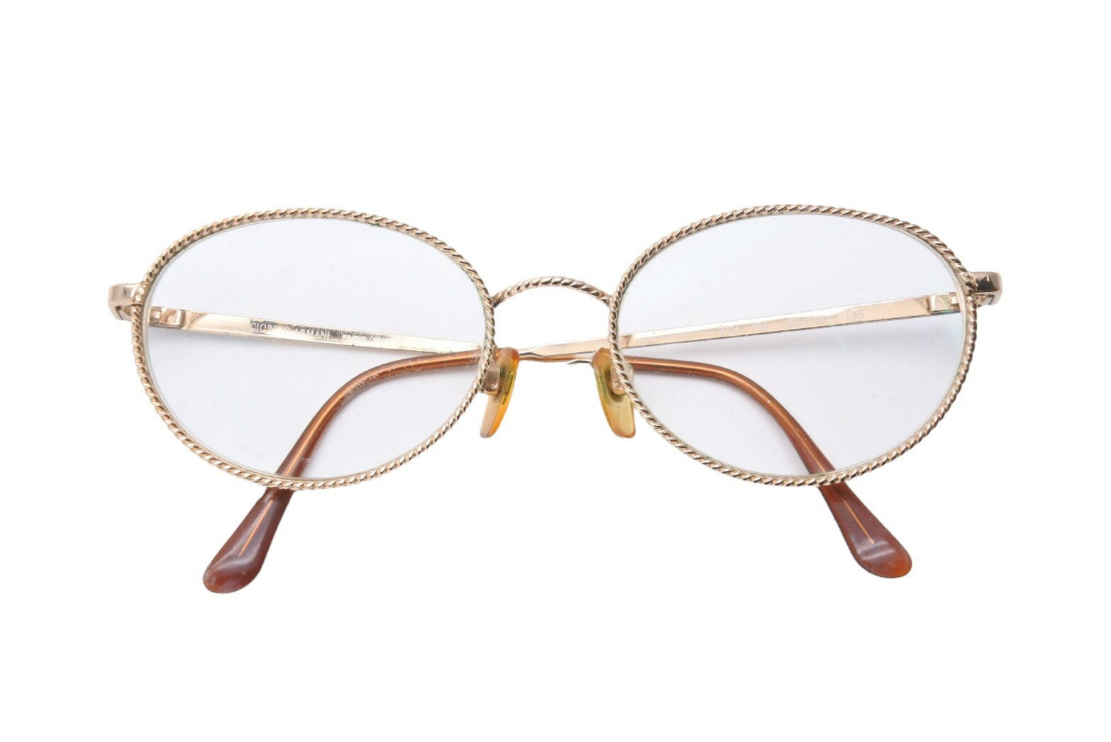 ジョルジオアルマーニ メガネ 眼鏡 ヴィンテージ ゴールド 中古 スタッズ 希少 1565