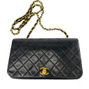 シャネル ハンドバッグ CHANEL シャネル ショルダーバッグ フルフラップ マトラッセチェーンショルダー ブラック 黒 1番台 1915700 ラムスキン ai-tdc-000425-4d