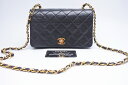 USED/中古 CHANEL シャネル ショルダーバッグ 【美品】ミニマトラッセ フルフラップ チェーンショルダー 18番台 ブラック ラムスキン ゴールド金具 A（未使用に近い）ランク 中古 ai-tdc-007441