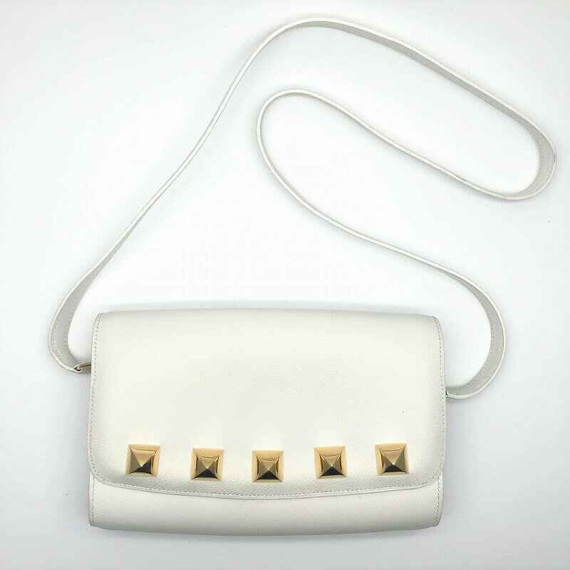 [USED/中古]HERMES エルメス ショルダーバッグ サック・ドギー メドール金具 ヴォーグレネ セリエボタン ゴールド金具 ヴィンテージバッグ 〇V刻印 ホワイト B（目立った傷や汚れなし）ランク 中古 ai-tdc-03096のサムネイル
