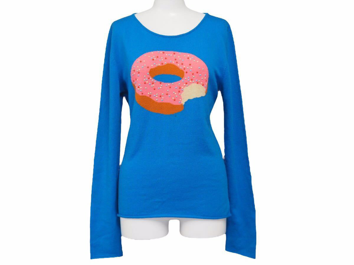 乐天商城 - 定価52万円 lucien pellat finet ペラフィネ ニット INTARSIA DONUT ドーナツ ブルー ピンク ブラウン レディース 中古 38221