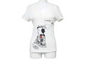 JOHN GALLIANO ジョンガリアーノ 半袖Tシャツ Vネック ブランドロゴ 5NMD055026 コットン ホワイト サイズM 美品 中古 48824