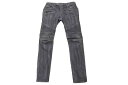BALMAIN バルマン バイカー パンツ グレー系 ボトムス シルバー金具 灰色 ブラック 黒 サイズ33 良好 中古 49572