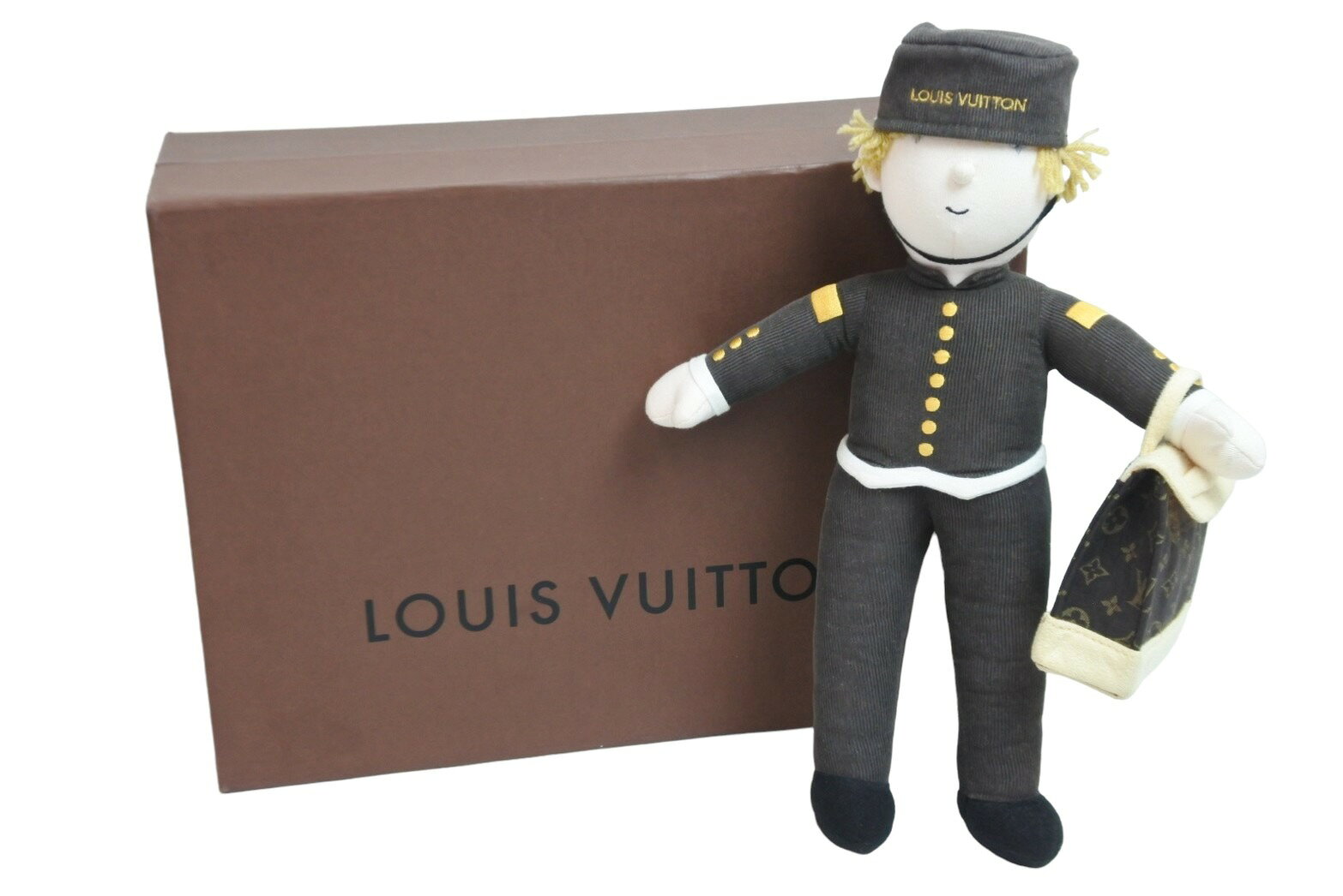 LOUIS VUITTON ルイヴィトン ベルボーイ人形 2013年 クリスマス限定 ノベルティ コットン ポリエステル 美品 中古 27080
