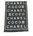 [USED/中古]CHANEL シャネル ストール 黒 COCO ココマーク 未使用 カシミヤ ストール S（新品、未使用）ランク 中古 tdc-001423-4d