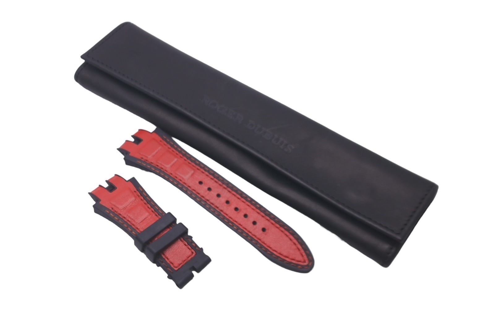 ROGER DUBUIS ロジェデュブイ 腕時計 ストラップ 27MM EX45S-EX47S/STD ラバー レザー ブラック レッド 37MM 美品 中古 52130