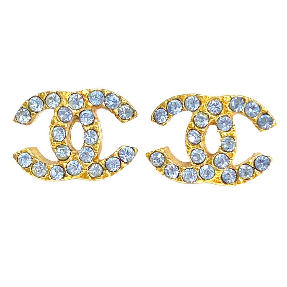 [USED/中古]CHANEL シャネル ピアス ココマーク ゴールド ラインストーン 水色 01P B（目立った傷や汚れなし）ランク 中古 tdc-001659-4dのサムネイル