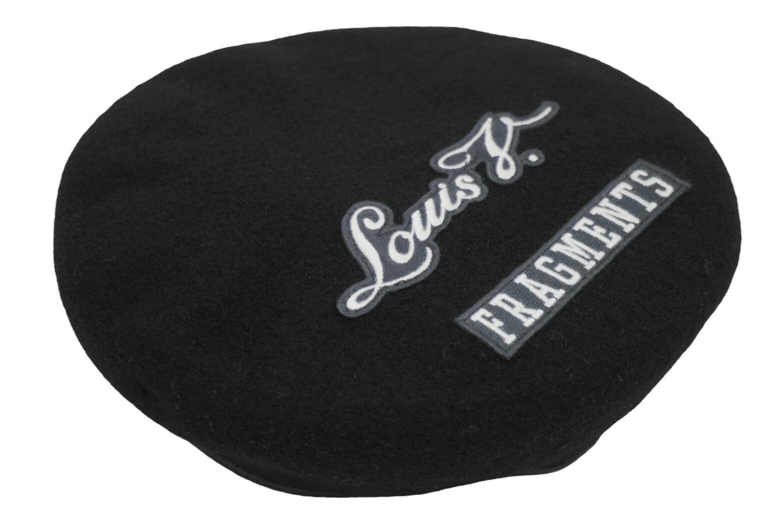 LOUIS VUITTON ルイヴィトン FRAGMENT フラグメント パリストーキョーワッペンベレー帽 M73748 17SS ブラック 美品 中古 55365