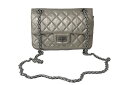 シャネル ハンドバッグ CHANEL シャネル チェーンショルダーバッグ 2.55 ミニ 15番台 グレインドカーフ メタリックグレー シルバー金具 55486