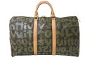 【新品同様】ルイヴィトン ボストンバッグ LOUIS VUITTON モノグラム グラフィティ キーポル50 M92196 ブラウン カーキ ゴールド金具 メン...