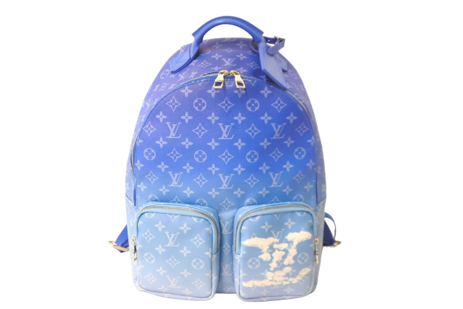 LOUIS VUITTON ルイヴィトン 21FW モノグラムクラウズ リュック ブルー ホワイト M45441 雲 鞄 バックパック 美品 中古 57370