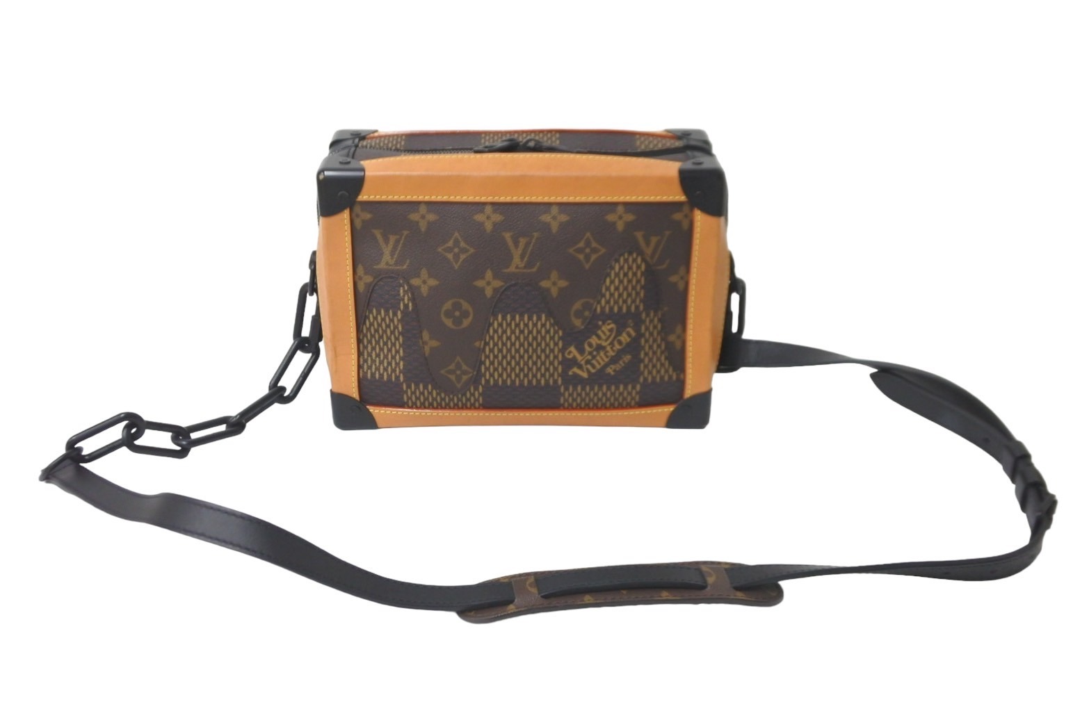 LOUIS VUITTON ルイヴィトン ソフトトランク N40381 ブラウン ヴァージル アブロー NIGO ダミエ ブラック金具 美品 中古 57861