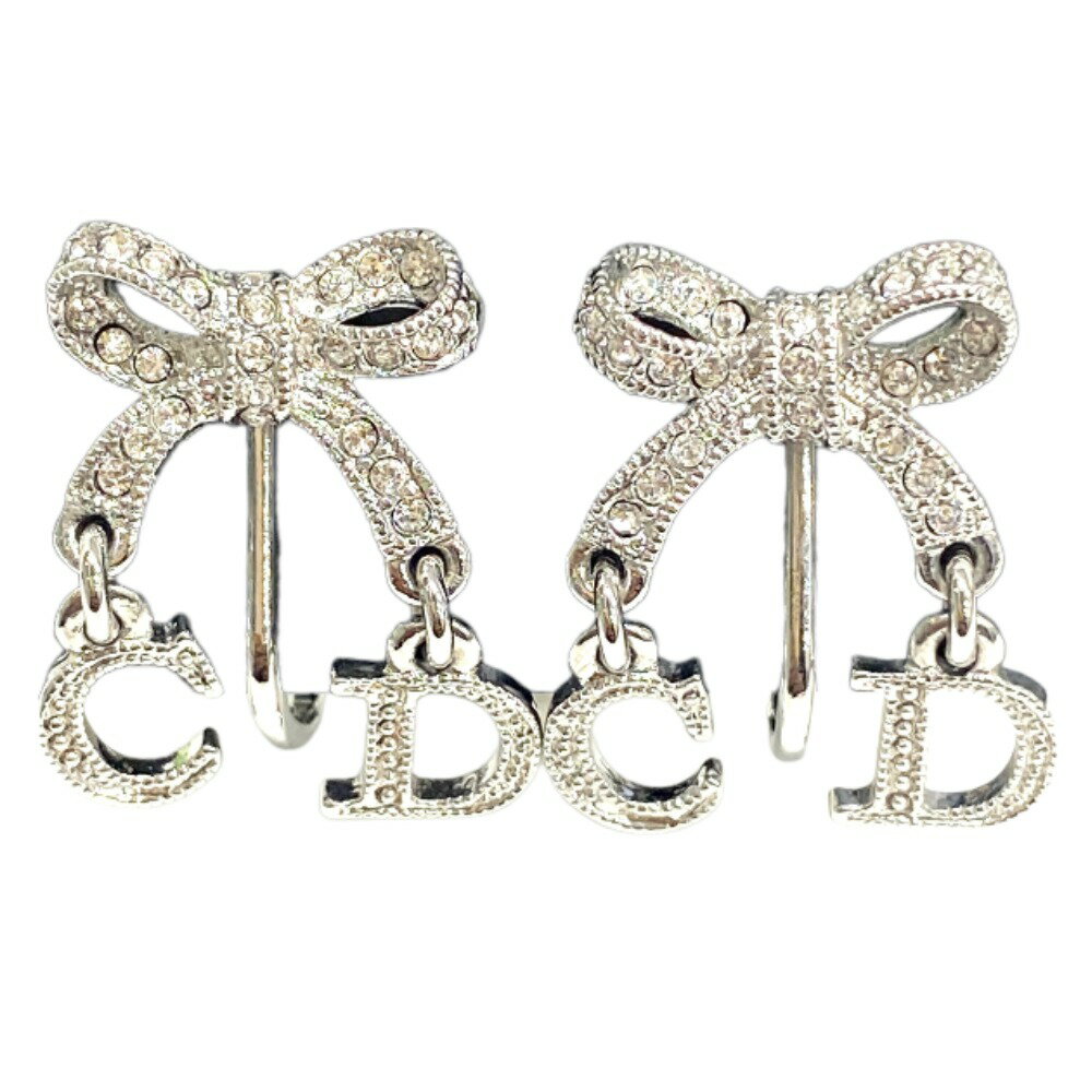 [USED/中古]Dior ディオール イヤリング リボン ラインストーン シルバー Aランク 中古 tdc-001922-4dのサムネイル
