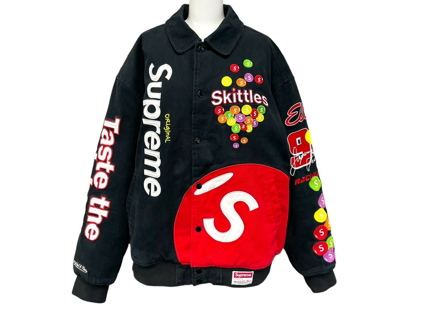 Supreme シュプリーム × Mitchell&Ness ミッチェルアンドネス コラボ スキットルズバーシティジャケット ブラック 美品 中古 59583