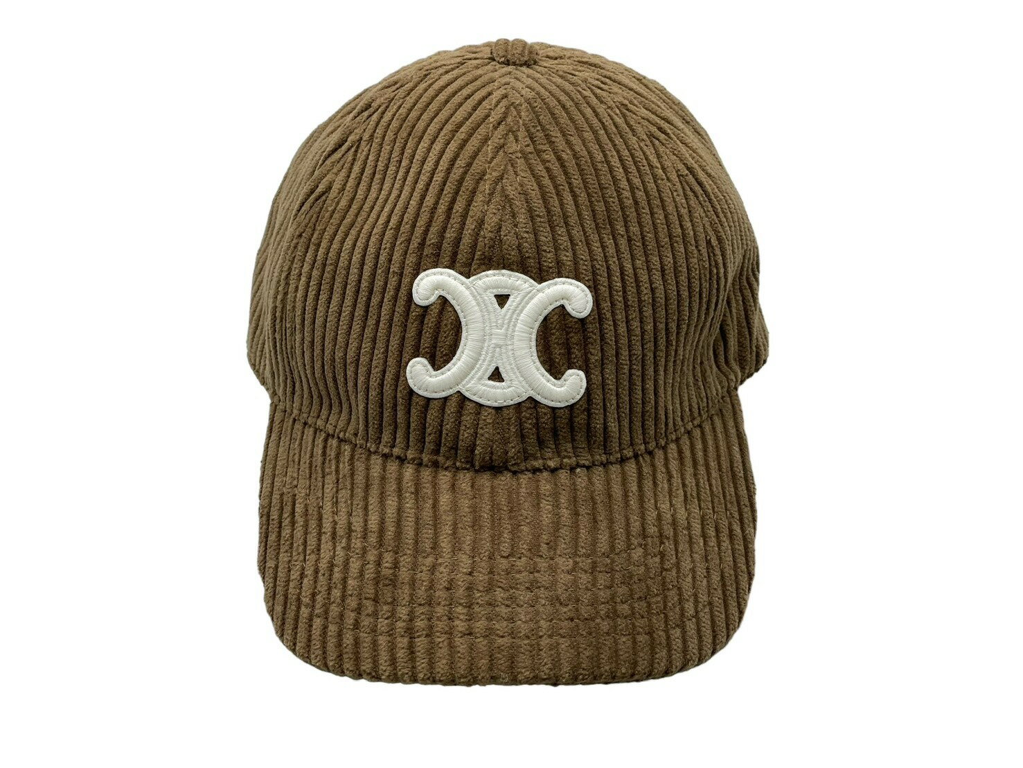 CELINE セリーヌ トリオンフ ベースボールキャップ コーデュロイ ブラウン コットン サイズ調整可 2AUT6120S 美品 中古 59963のサムネイル