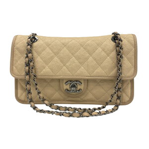 [USED/中古]CHANEL シャネル ショルダーバッグ マトラッセ フレンチリビエラ ソフトキャビアスキン ベージュ 20番台 カンボンライン ベージュ シルバー金具 A（未使用に近い）ランク 中古 tdc-000334-4c