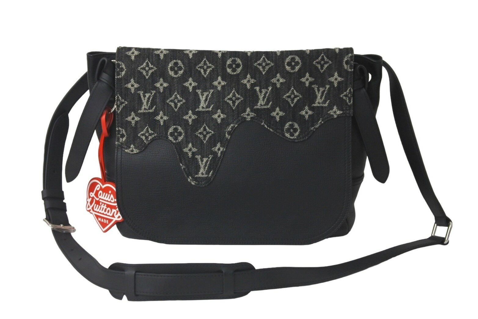 LOUIS VUITTON ルイヴィトン NIGOコラボ ショルダーバッグ ブサス トーキョー ブラック モノグラムデニム M45971 美品 中古 60410