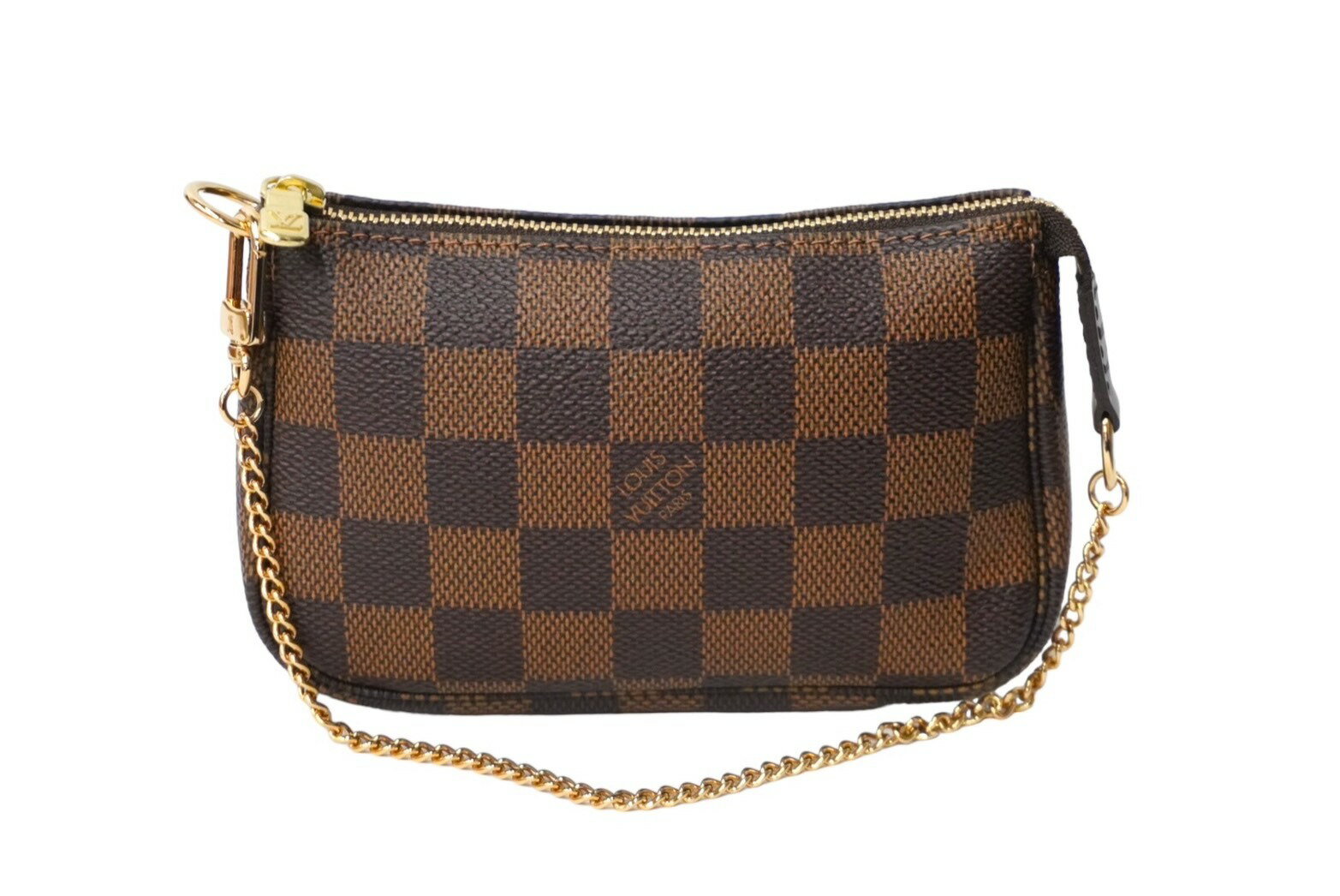 極備品 LOUIS VUITTON ルイヴィトン ポーチ ミニ ポシェット アクセソワール ダミエキャンバス N58009 ゴールド金具 中古 60661