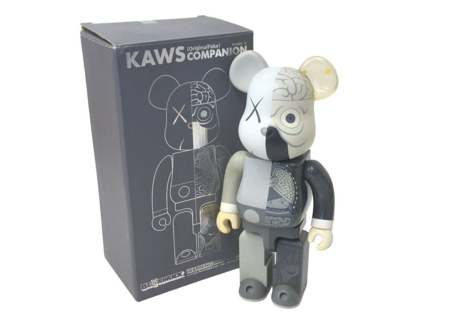 超激レア 本人サイン入り KAWS カウズ BE@RBRIK グレー COMPANION 人体模型 400% OriginalFake 美品 中古 31909