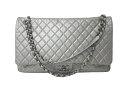 新品同様 CHANEL シャネル ジャンボ マトラッセ ショルダーバッグ シルバー チェーンショルダー デカマト 中古 61111