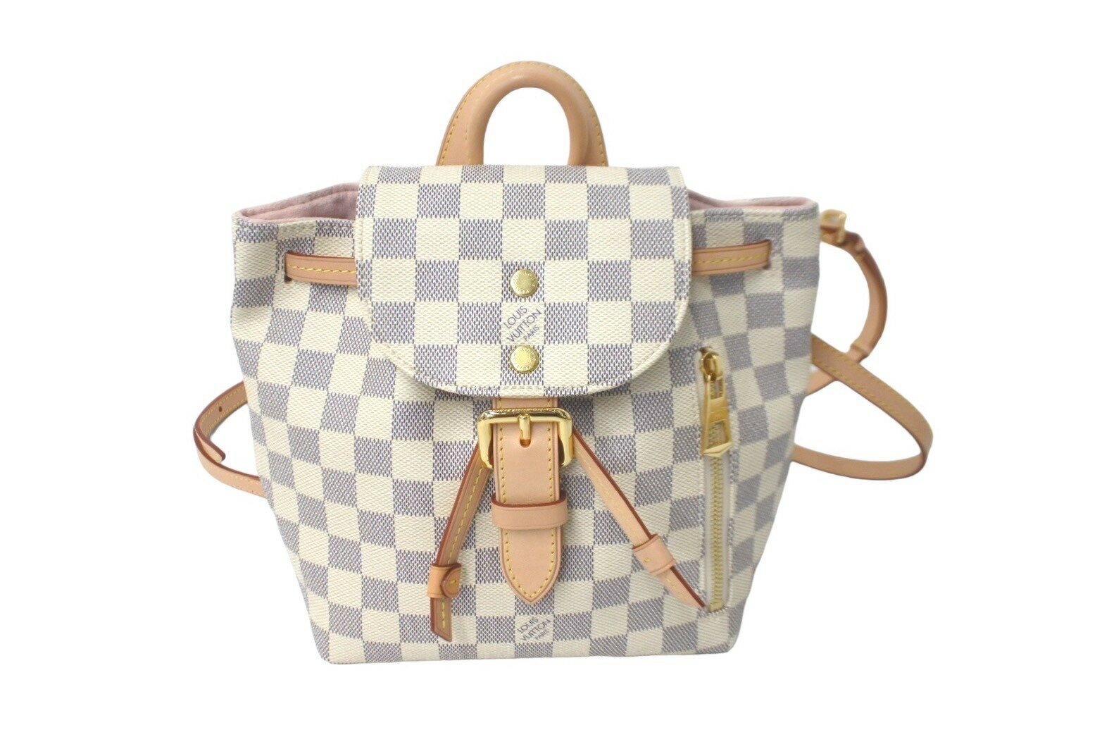 極美品 LOUIS VUITTON ルイヴィトン スペロンBB バックパック N44026 ダミエアズールキャンバス ホワイト 中古 61259