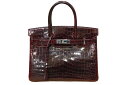 極美品 HERMES エルメス BIRKIN バーキン30 ハンドバッグ ニロティカス アリゲーターシャイニー シルバー金具 ルージュ レッド O刻印 61565