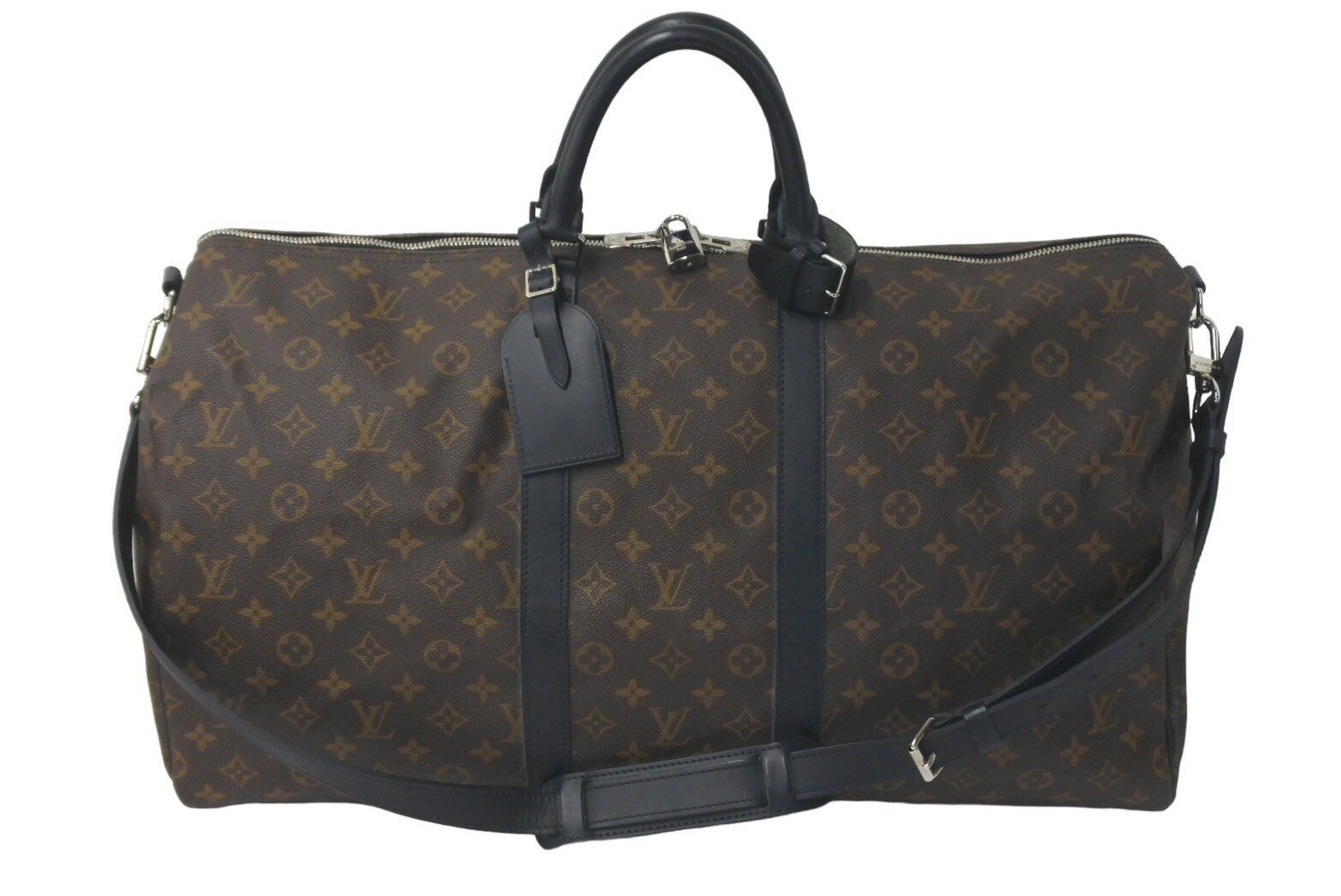 LOUIS VUITTON ルイヴィトン キーポルバンドリエール55 ボストンバッグ M56714 モノグラムマカサー ブラック 美品 中古 61571