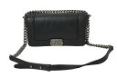 CHANEL シャネル ボーイシャネル チェーン ショルダーバッグ A92193 18番台 カーフスキン ブラック ヴィンテージシルバー金具 美品 中古 61694