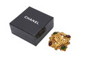 CHANEL シャネル カラーストーン ゴールド ブローチ 94A グリーン レッド ゴールド金具 アクセサリー 美品 中古 61781