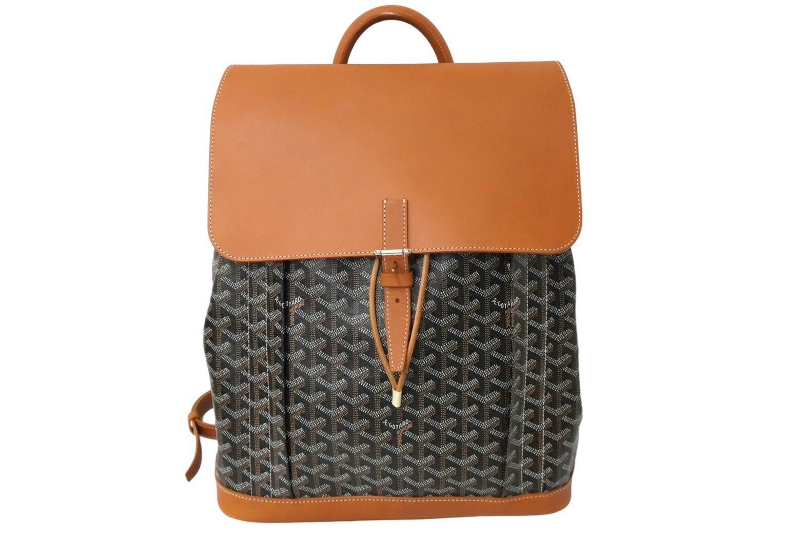 GOYARD ゴヤール アルパン バックパックMM PVCコーティングキャンバス ALPIN2MMLTY01CL03P ブラウン ブラック 美品 中古 61954