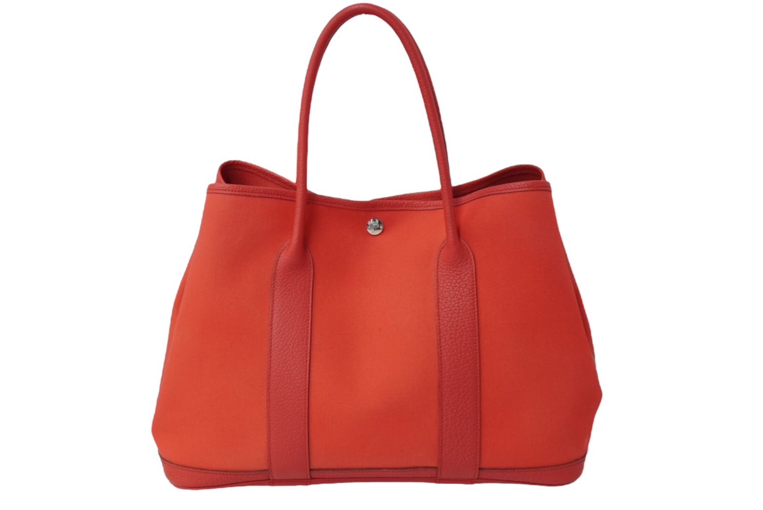 HERMES エルメス ガーデンパーティPM トートバッグ ◻︎N刻印 トリヨン トワル ブーゲンビリア シルバー金具 レdホース バッグ 美品 中古 62257