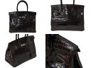 HERMES エルメス BIRKIN バーキン30 ハンドバッグ ニロティカス アリゲーターシャイニー シルバー金具 コカオン ブラウン ◻︎I刻印 62351