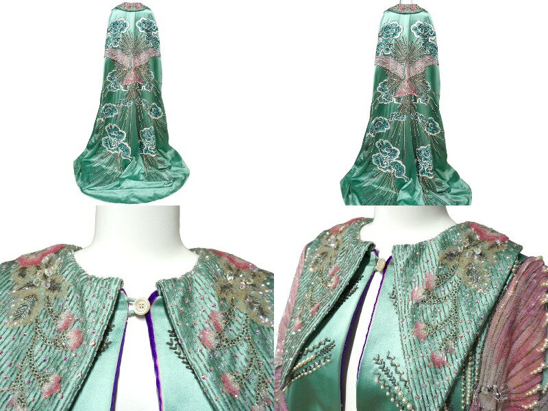 【セール】GUCCI グッチ 17AW ビジュー 着物 ミケーレ ミントグリーン 刺繍 パール スパンコール 希少 488385 サイズ40 美品 中古 50009 - Image 2