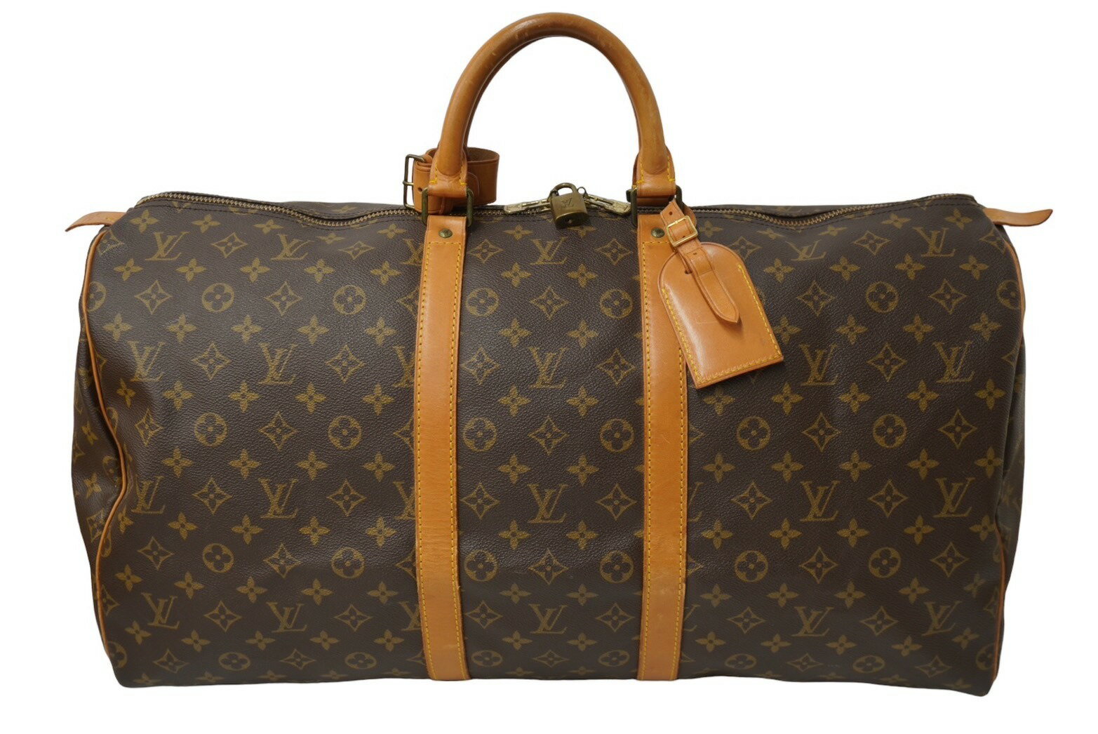 LOUIS VUITTON ルイヴィトン モノグラム キーポル 55 M41424 MI884 ボストンバッグ ブラウン ゴールド金具 美品 中古 62804